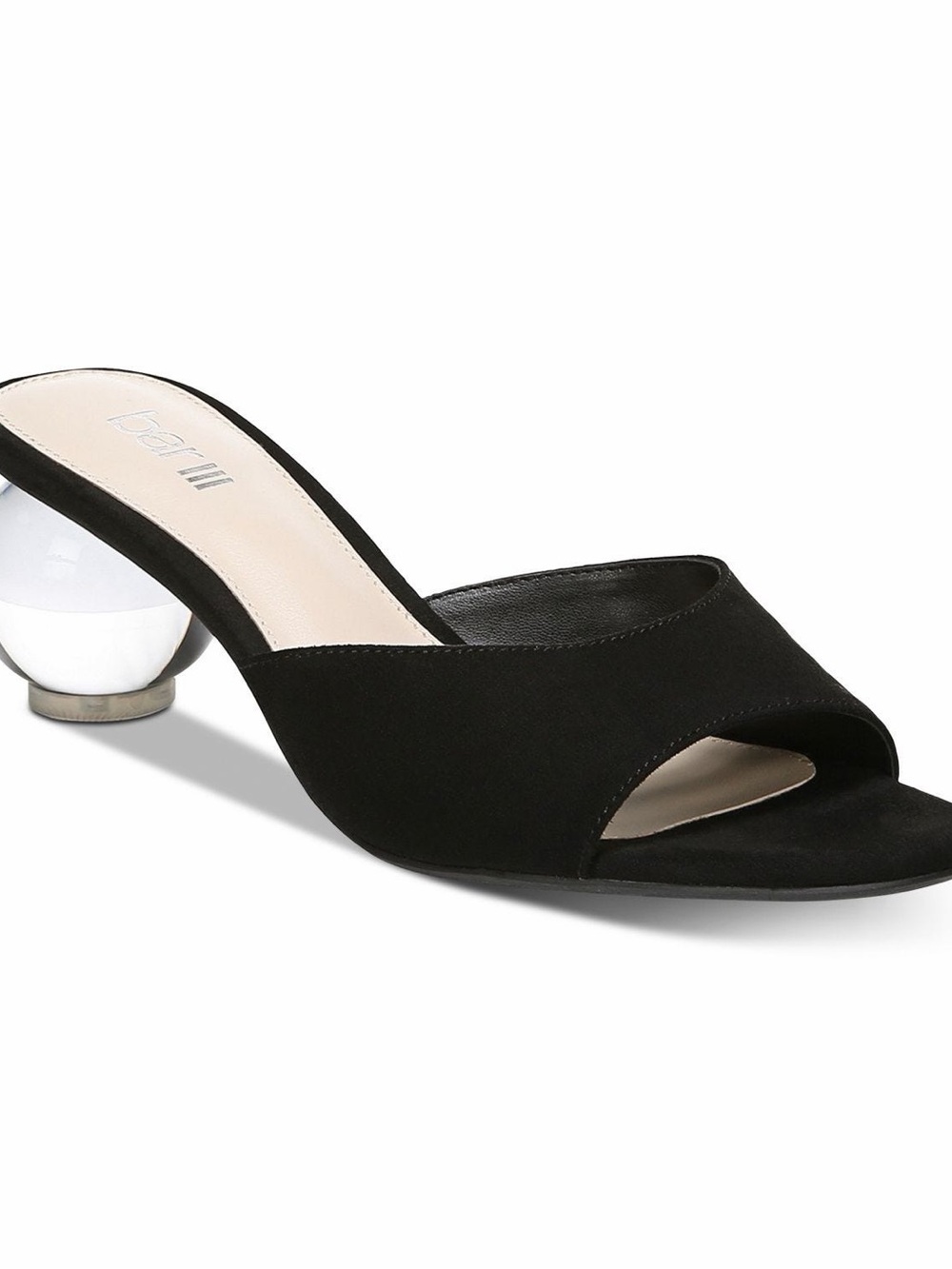 Bar III Cally Dress Sandals Black Open-Toe Mule Heels